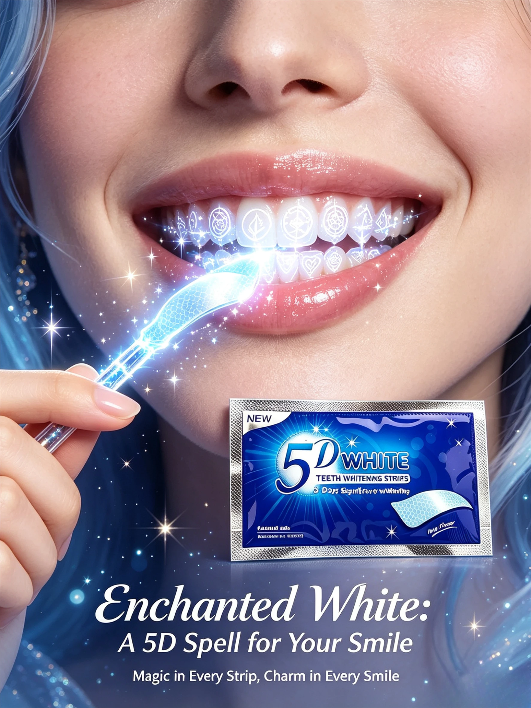 Say goodbye to yellow teeth! 5D whitening teeth strips are gentle and non-acidic, removing all coffee and tea stains.