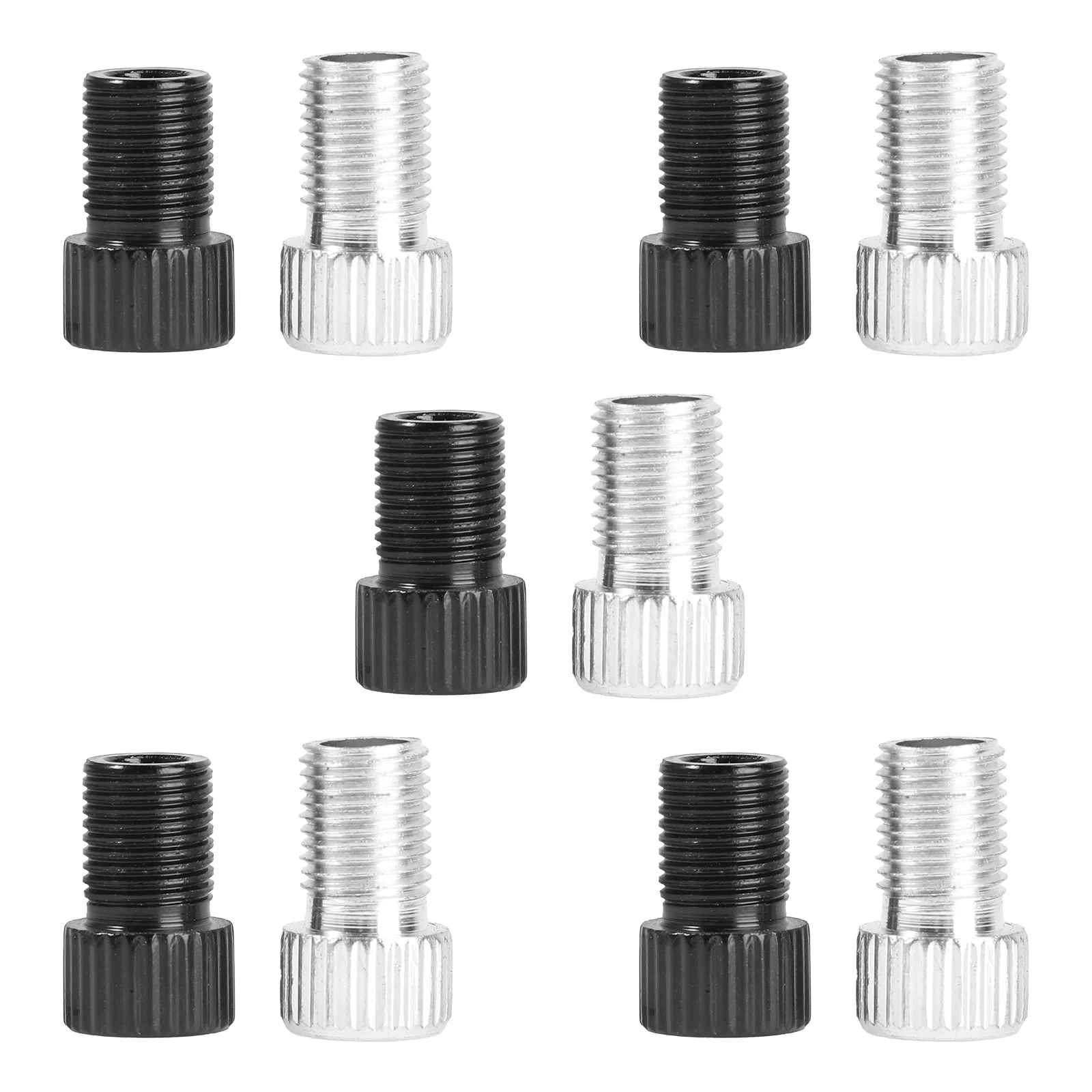 

10Pcs Bike Tire Adaptor French to American Valve Conversion Durable Steel Inner Tube Nozzle Lightweight Easy Carry Cycling Tool