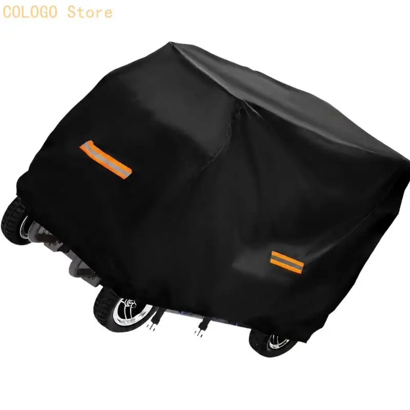 Black Powered Transport Storage Cover with Gray Contrast Trim, Sewn Panels, and Neatly Hemmed Edges for Routine Parking D0LD