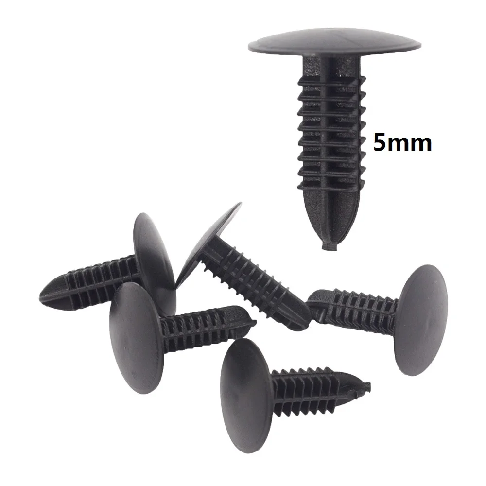 

20-100Pcs 5mm Hole Car Fender Bumper Plastic Rivets Fastener Clips Retainers 5mm x 15mm x 17mm