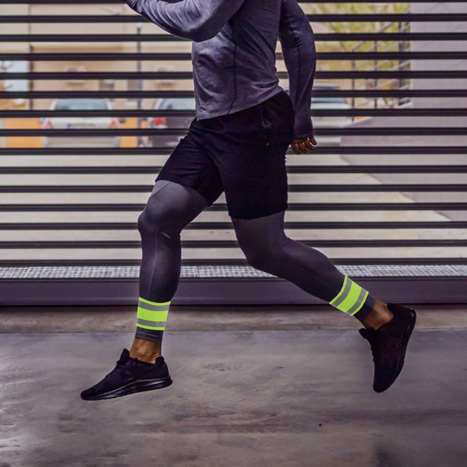 قطعتان من الأساور العاكسة للجري الليلي وركوب الدراجات وأشرطة أمان عالية الوضوح قابلة للتعديل في الهواء الطلق وحزام للساق للجري #6