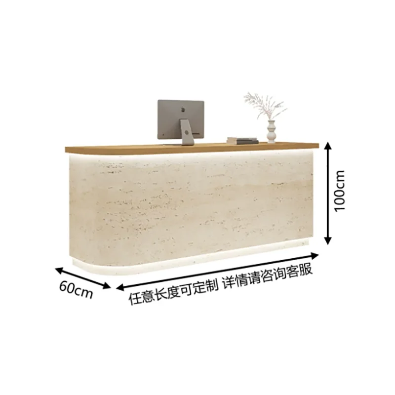 Customized Premium Desk Table Modern Creative Exquisite Glamour Reception Desk Simple Trendy Schreibtisch Office Furniture