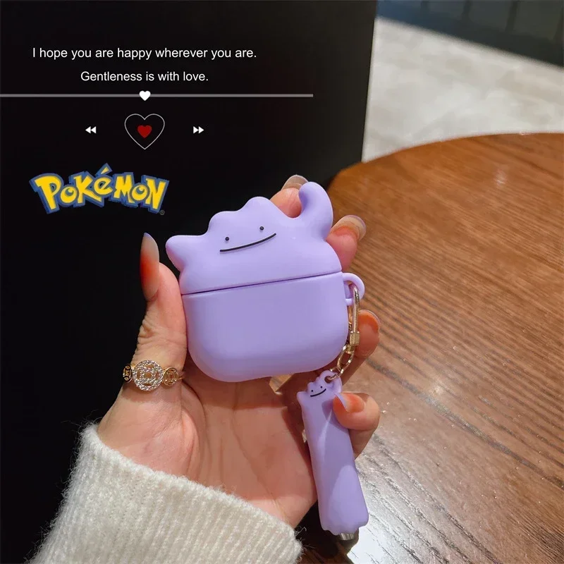 جراب واقي أنيمي بيكاتشو لسماعات Airpods ، Go ditt ، غطاء سماعة رأس بلوتوث ، كاواي ، سيليكون سميك ، هدية ، 1 ، 2 جيل ، Pro 3