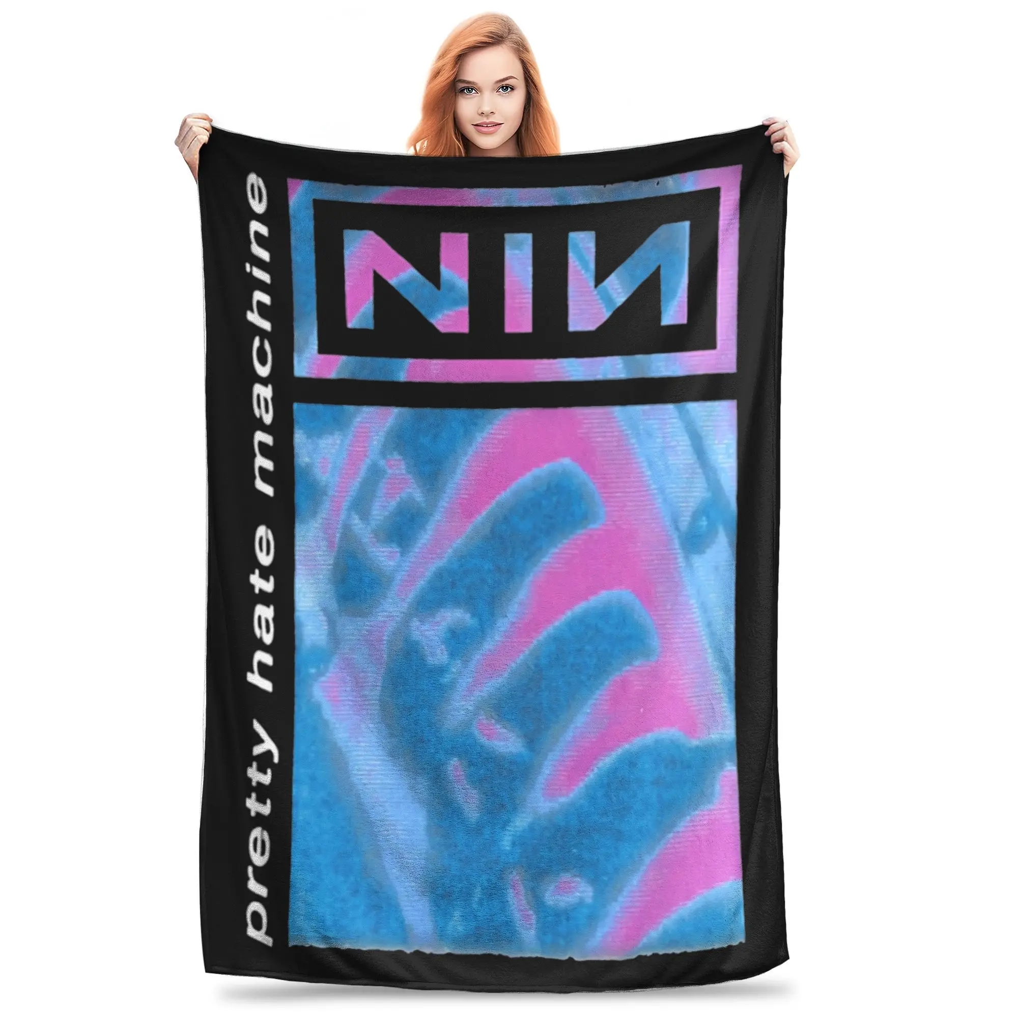 

NIN Nine Inch Nails Throw Blanket for Couch Pretty Hate Machine Fuzzy Soft Plush Blanket 50x60 Inch Multiple Sizes