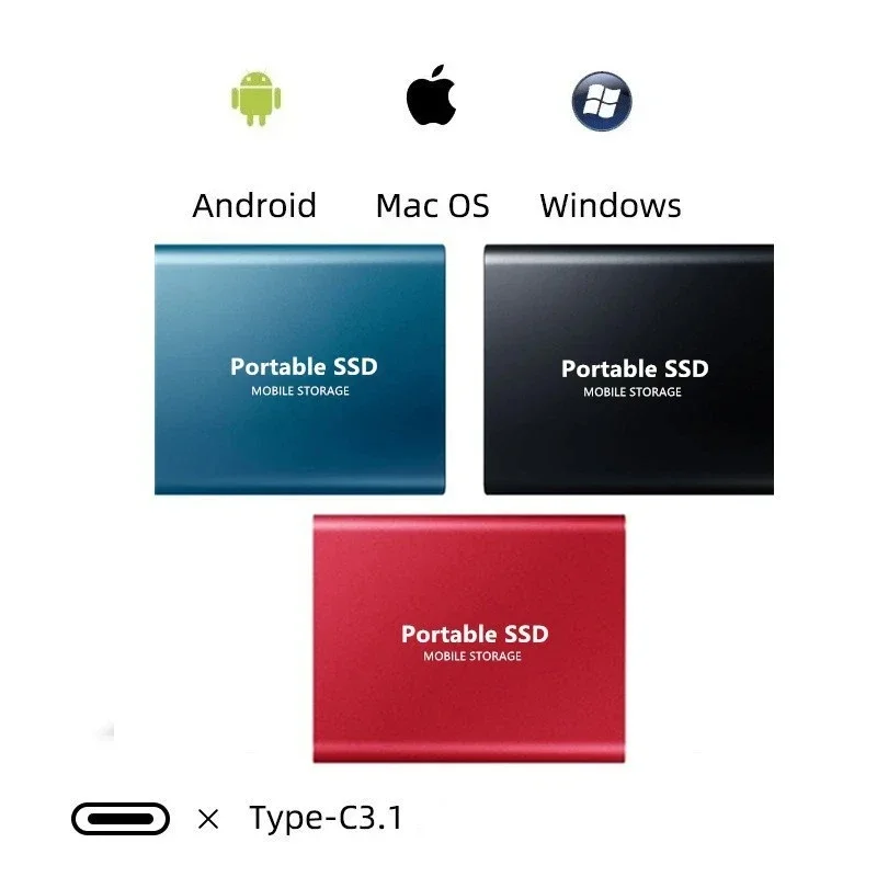 Tragbare SSD 2TB externe Solid-State-Laufwerk 8TB Hochgeschwindigkeits-USB 3.0-Festplatte m.2 Typ-C-Schnitts telle Speicher diskette für PC-Laptop