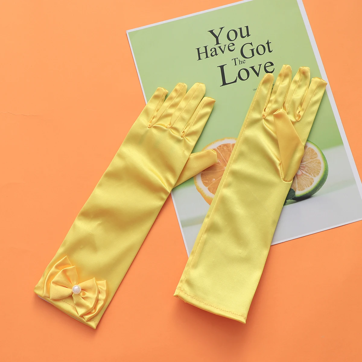 

Formal Dress Gloves Long Barrel Bowknot Flower Girl Stage Performance Comfortable Fashionable Wedding Party Prom