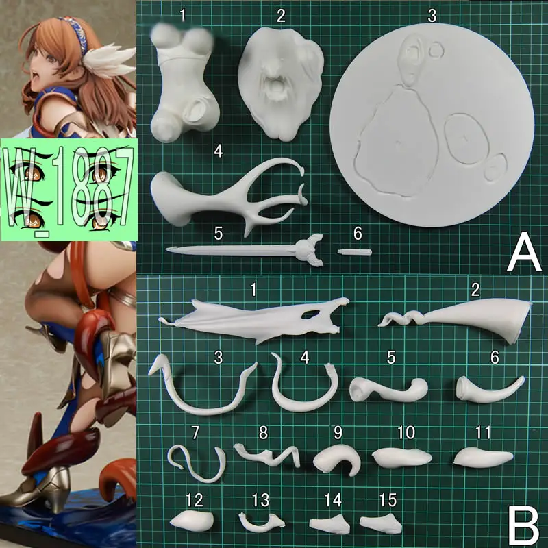 1/6 Original Character Yuusha Marudea Battle with the Slime Unpainted Unassambled Resin White Model Kit PVC Recast Figure W_1887