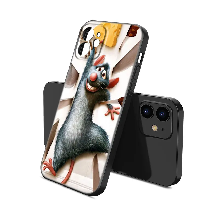 Disney Ratatouille Remy Black Silicone Phone Case For Apple iPhone 12 13 Mini 11 14 15 Pro Max 7 8 Plus X XR XS SE 2020 2022