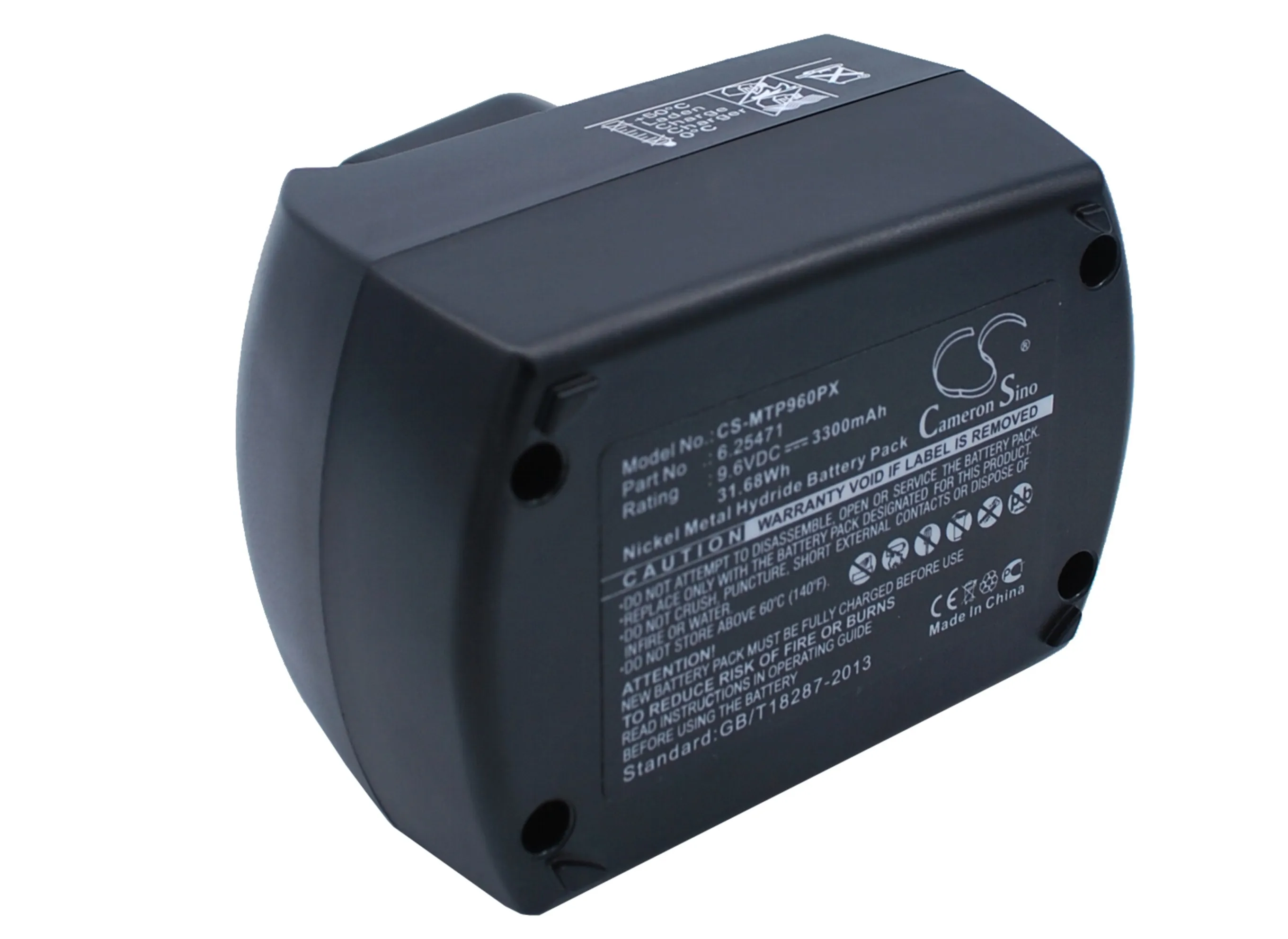 CS Replacement Battery for Metabo BS 9.6,BS9.6,BSP9.6,BSZ9.6,BSZ9.6 Air cooled,BSZ9.6IM Plus,BZ9 PN:6.25471 3300mAh / 31.68Wh