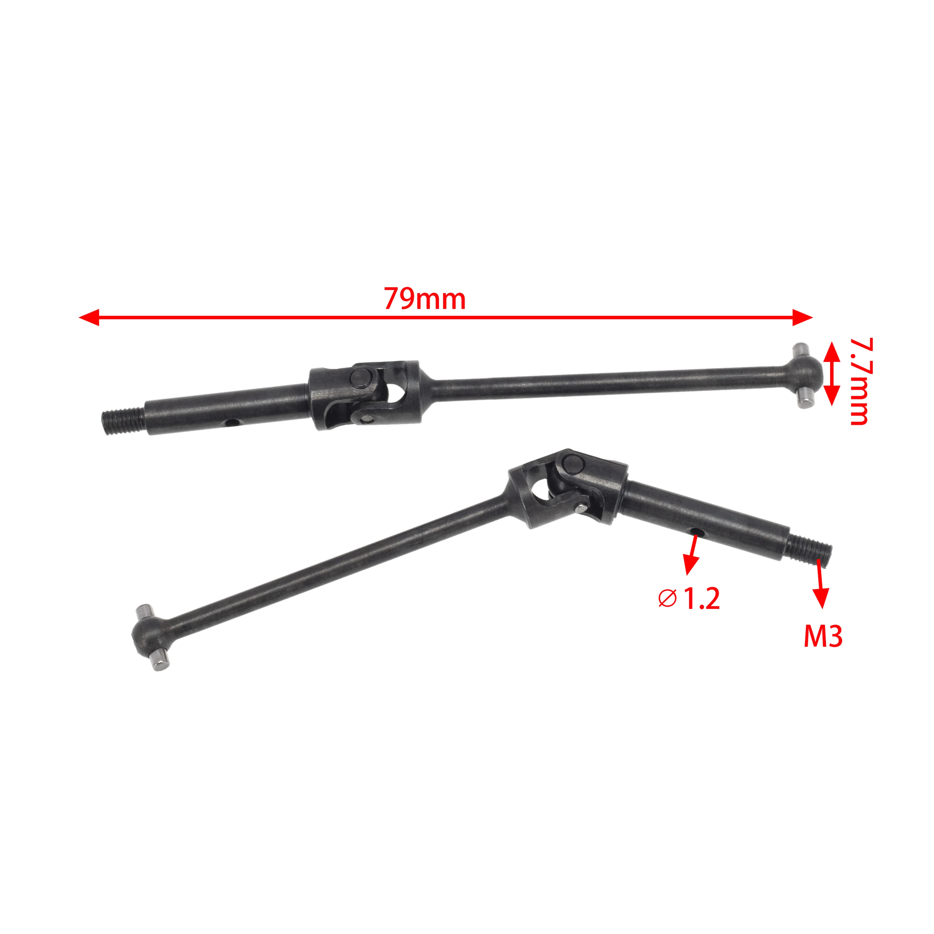 2pcs Metal Rear Drive Shaft CVD for Losi 1/18 Mini-T 2.0 2WD Stadium RC Truck Car Upgrade Parts Accessories