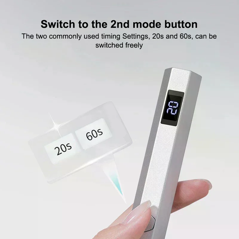 미니 휴대용 UV LED 램프 네일용 휴대용 충전식 젤 폴리쉬 경화기 디스플레이 포함 매니큐어 기계