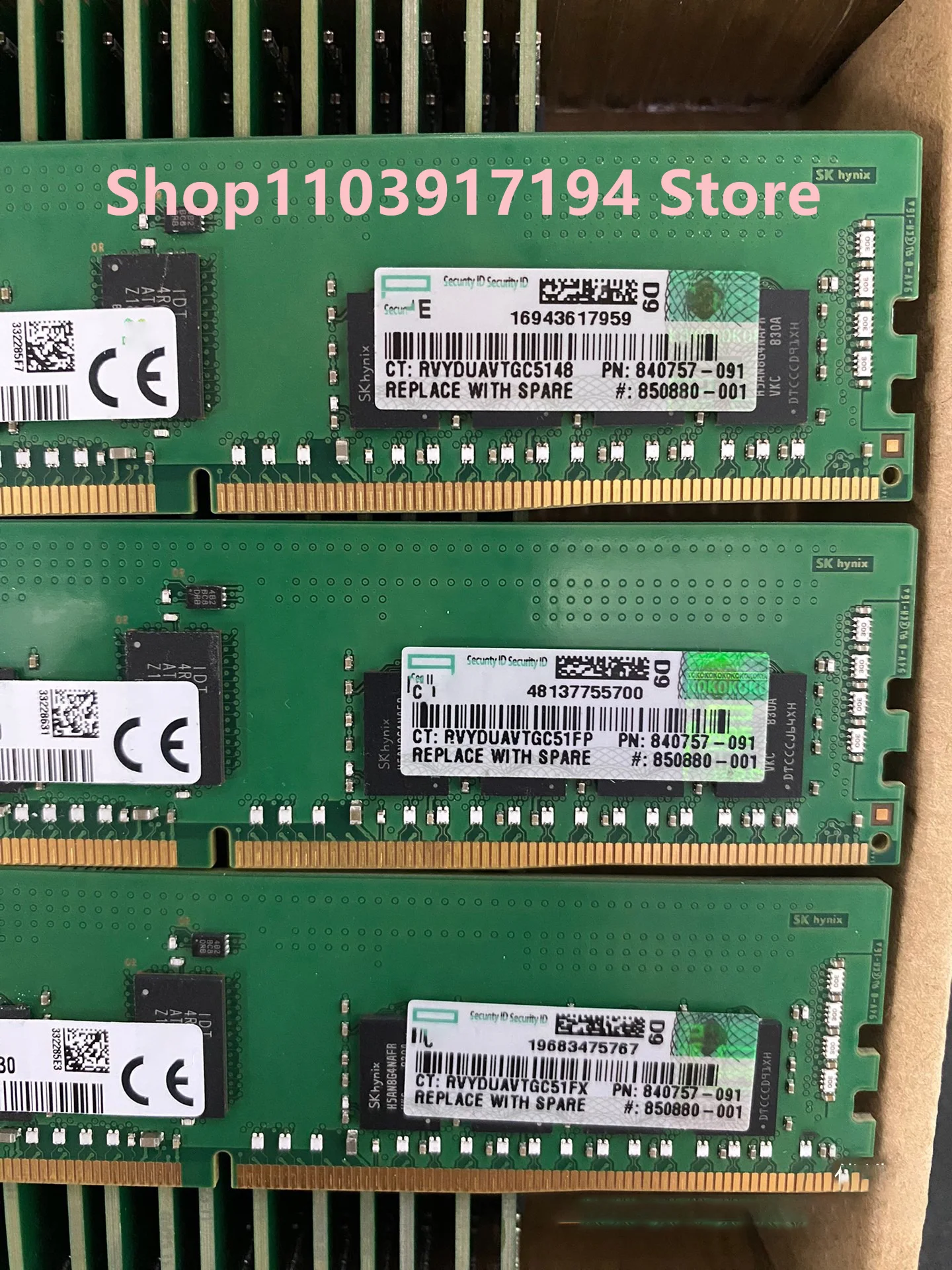 FOR  SK 16G 1RX4 2666 REG ECC Two-way server memory  RDIMM  PN:840757-091  #850880-001