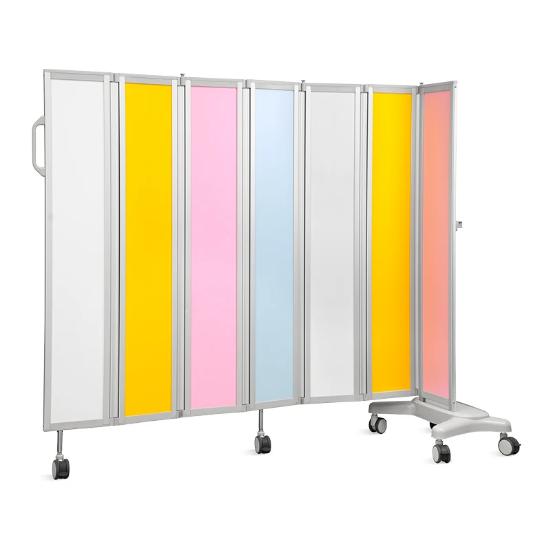 

SKH049-7 Portable Metal Medical Screen Modern Design Multi-fold Hospital Room Phenolic Resin Screen