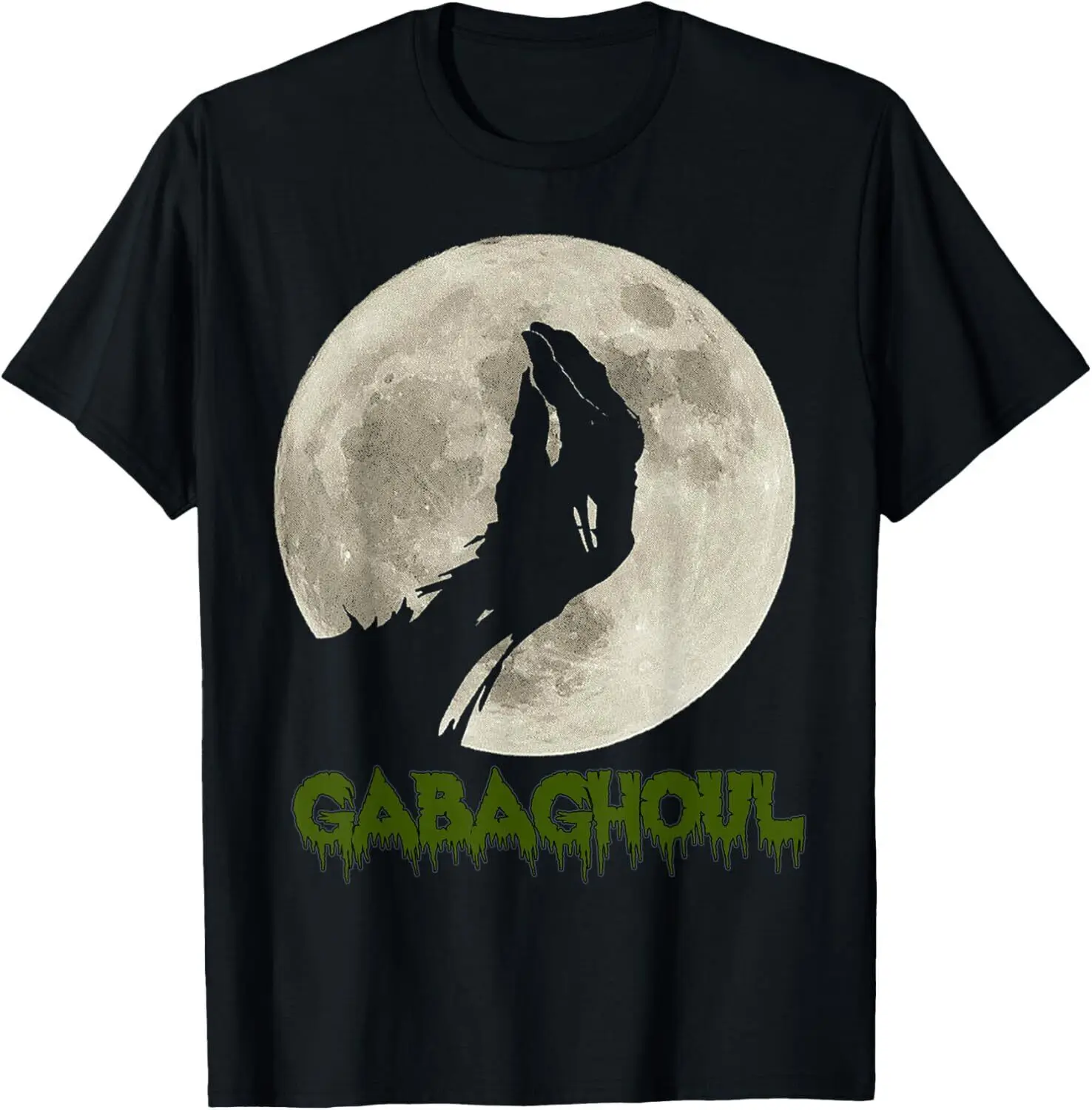 Gabaghoul Funny Hand Moon Halloween T-Shirt