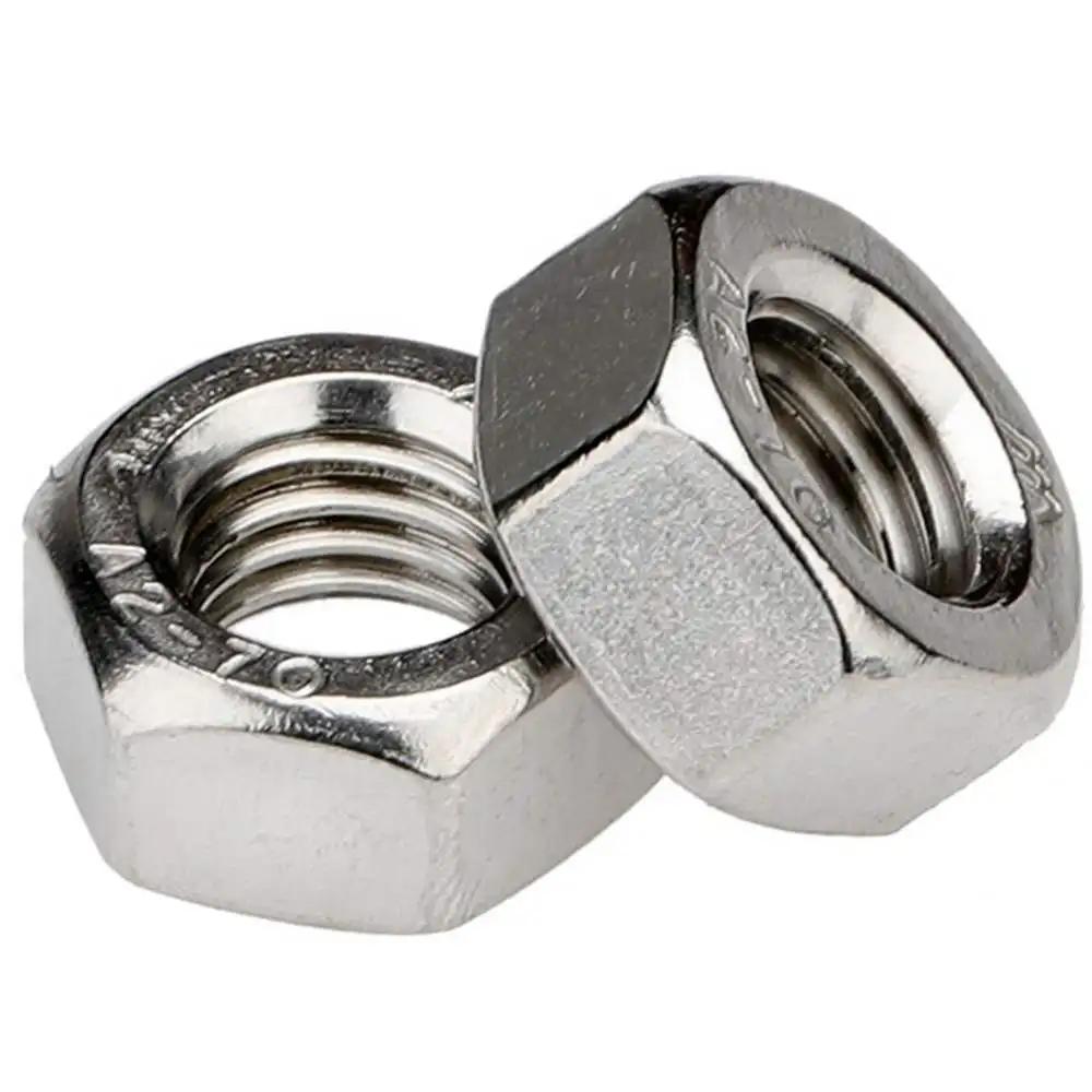 100ชิ้น/ล็อต DIN 934 Hex Nut M2.5 M4 M2 M3 M5 M6สแตนเลสสตีล Hex FULL Nut Hexgon ถั่ว DIN 934