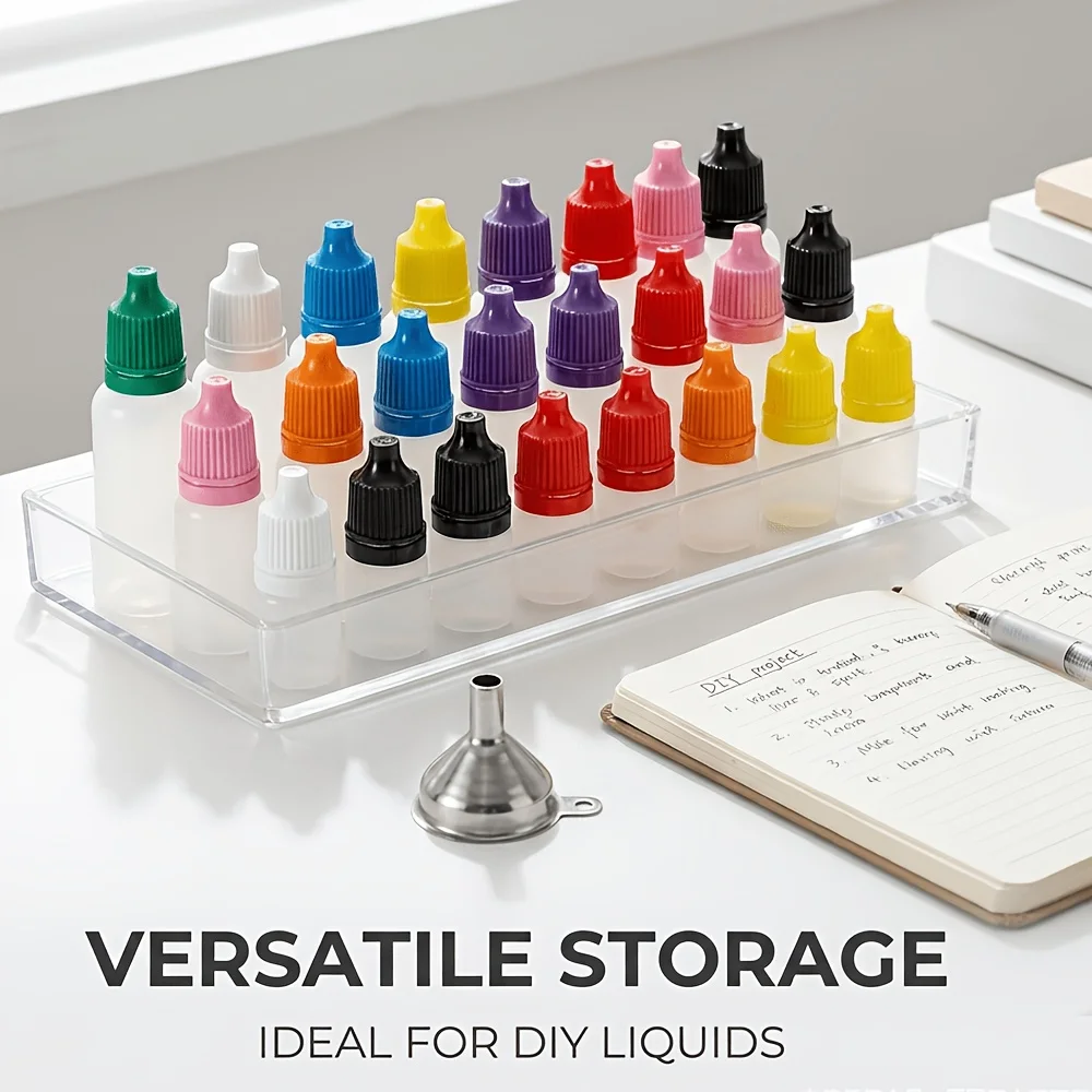 Mini Plastic Dropper Bottles 3/5/10ml, Laboratory Sampling Bottles, Industrial Experiment Reagent Bottles, Paint Dispensing Bottles, DIY Essential Oil Glue Empty Bottles, Leak-Proof Cap Design, Multiple Colors Available, Squeezable Portable Small Bottles