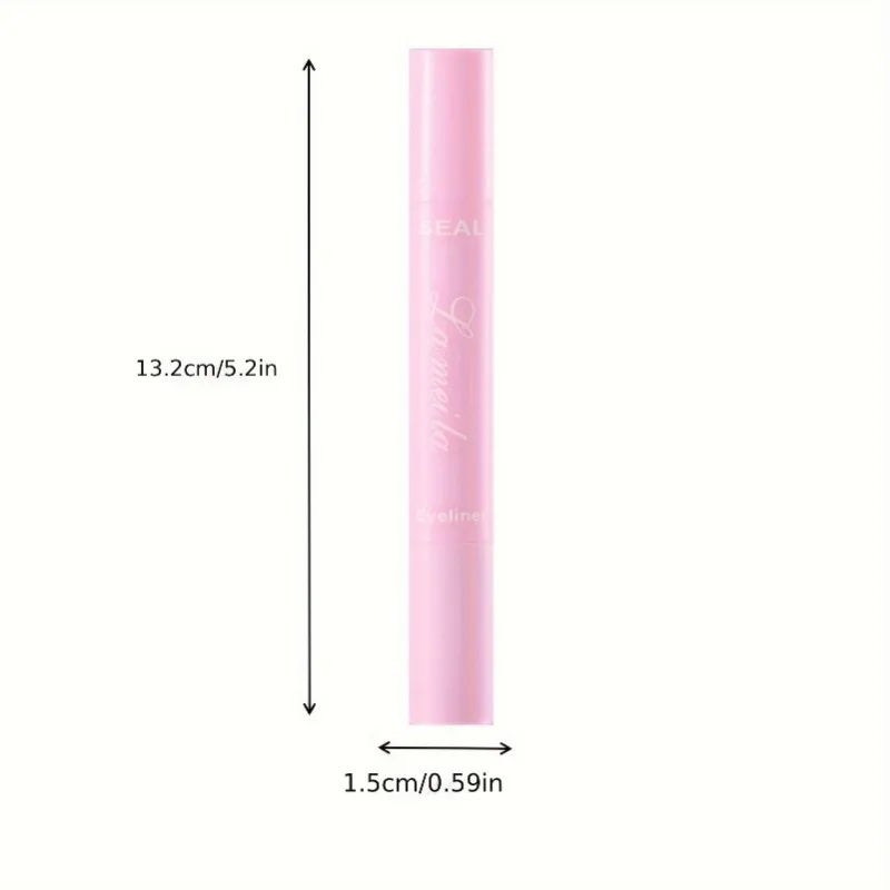 Lápis delineador 2 em 1, à prova d'água, ponta dupla, preto, líquido, secagem rápida, selo triangular, maquiagem, 1 peça