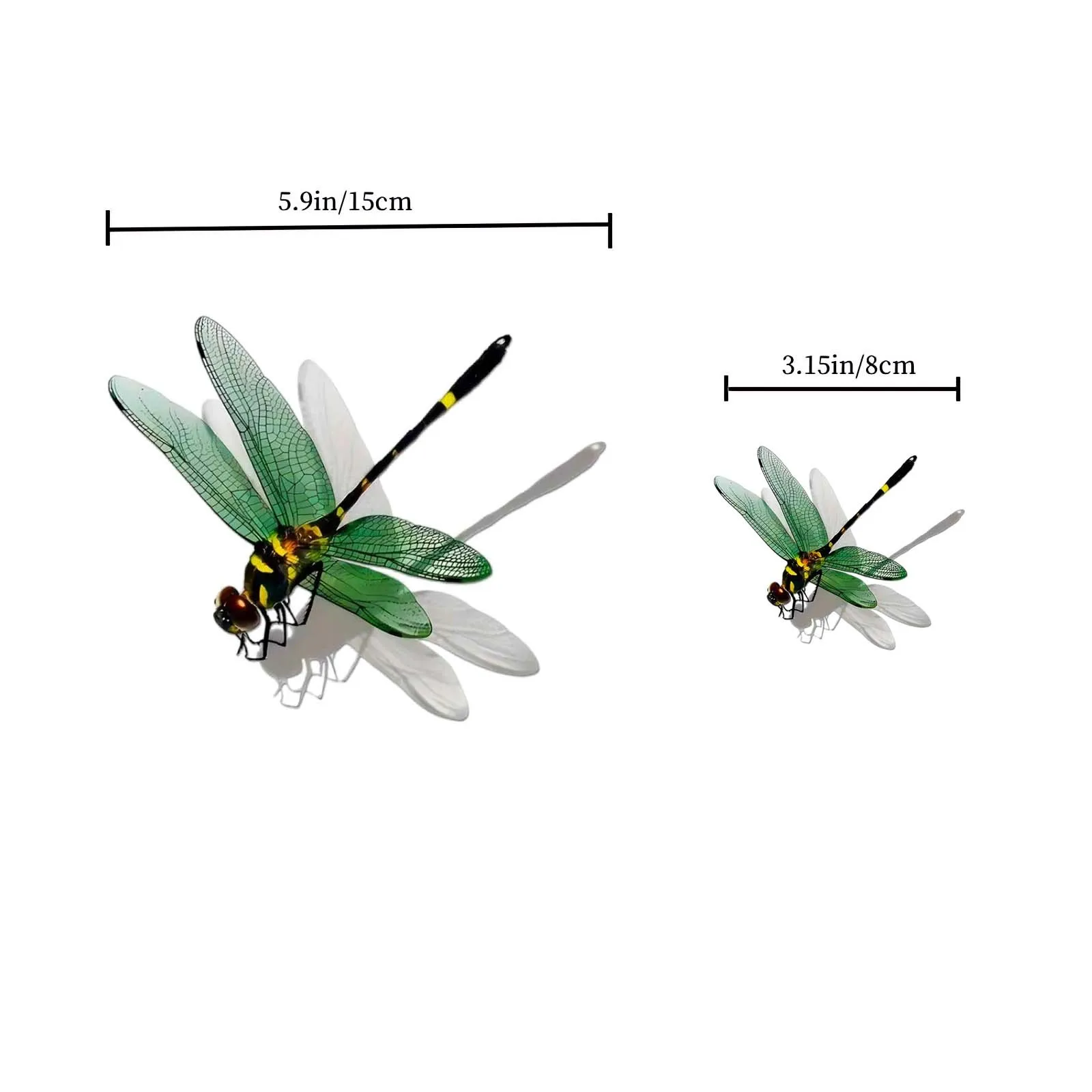 1set Green Dragonfly Vinyl Sticker, Creative Decorative Decal with Anti-Collision Warning Function for Car Body