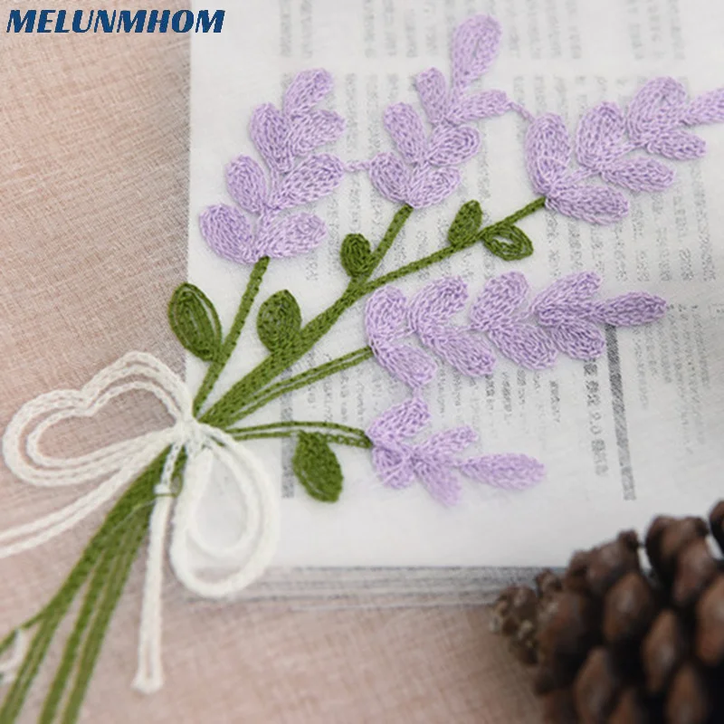 Melunmhom Purple Cotton Embroidered Lavender Sheer Curtains for Living Room Tulle Linen Curtains Window Screen for Children Girl