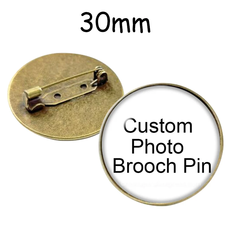 Personalize Custom Bronze Brooch Photo Logo Patterns Designed Logo Photo Gift For Family Anniversary Collar 20mm/25mm/30mm Pins