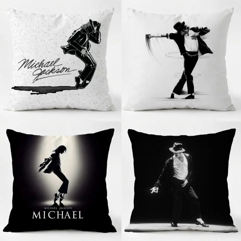 M-Michael Jacksons Cushion Cover Daily Washable Linen Pillowcase Soft  for Sofa Bed Home Room Decor