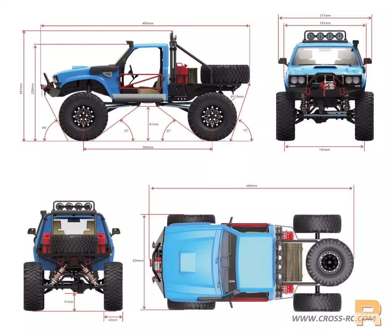 CROSS RC DEMON SG4 1:10 échelle simulation compétition grade demi-camion cadre 4X4 kit pour l'escalade tout-terrain