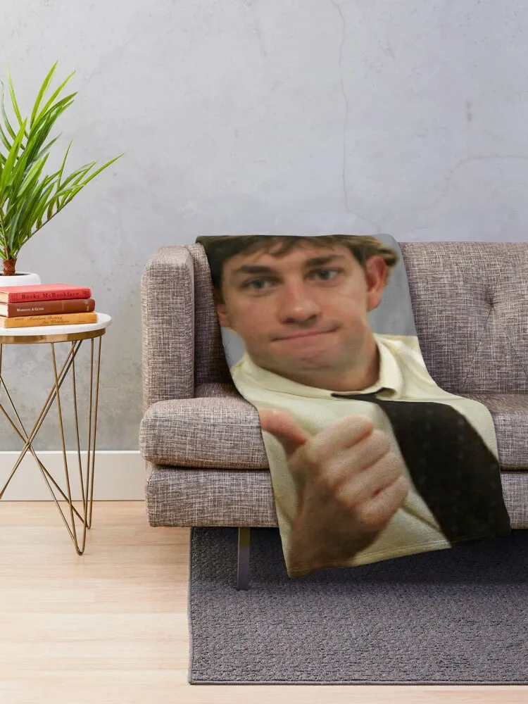 Jim halpert Thumbs Up Throw Blanket Beautiful Blankets anime