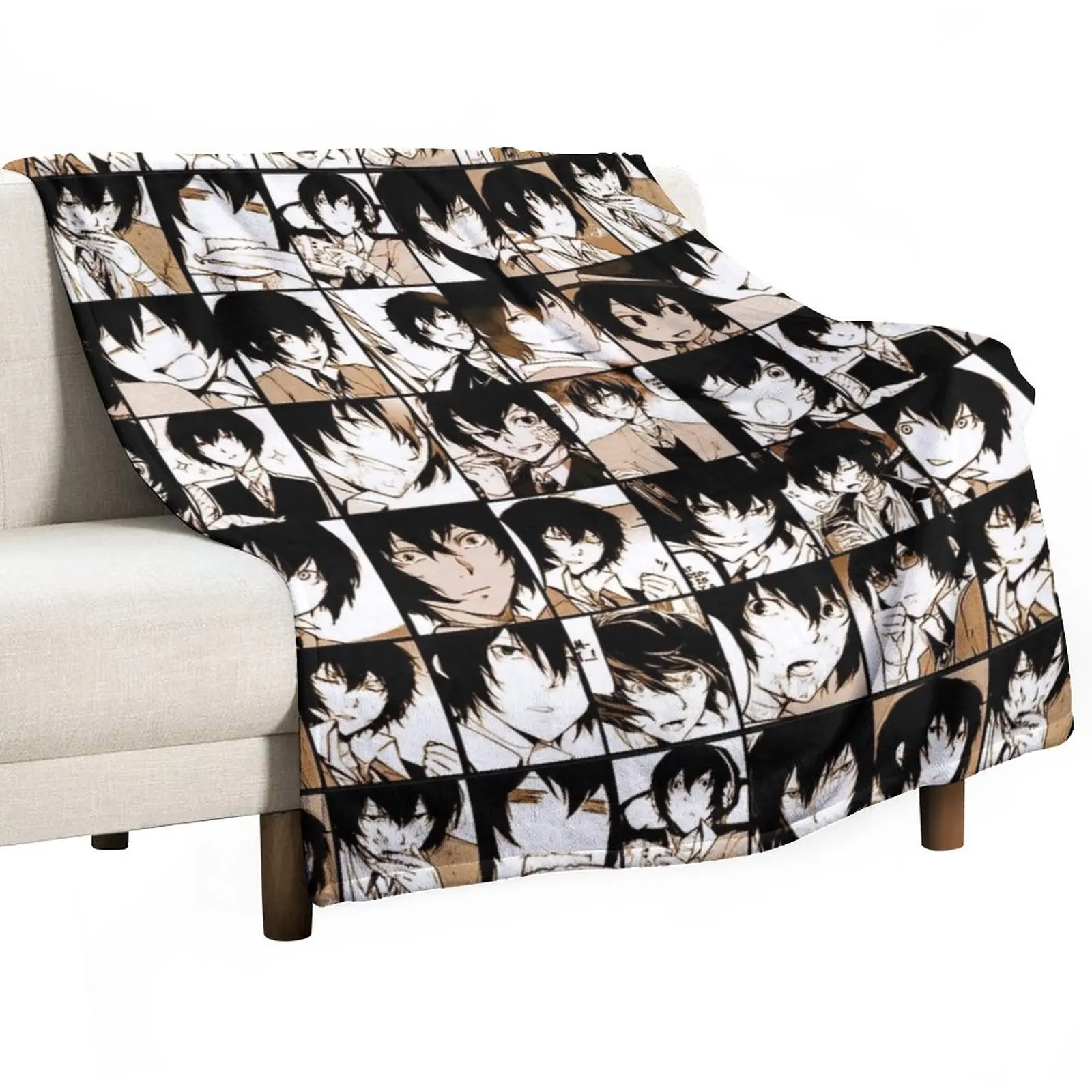 

Dazai osamu collage- manga color version Throw Blanket Picnic Blanket Sofa Blanket Shaggy Blanket Polar blanket