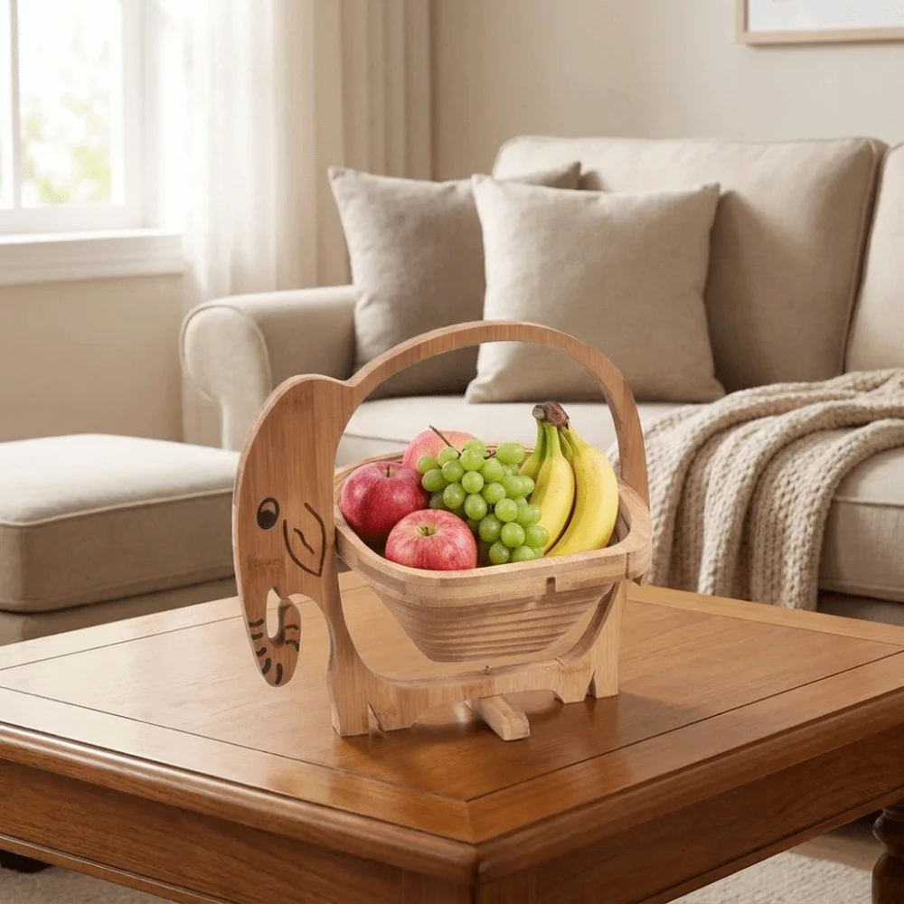 Multi-functional Folding Fruit Shaped Basket Eco-friendly Dolphin Shape Dried Fruit Gifts Basket Heat Resistant Mat Stable Base