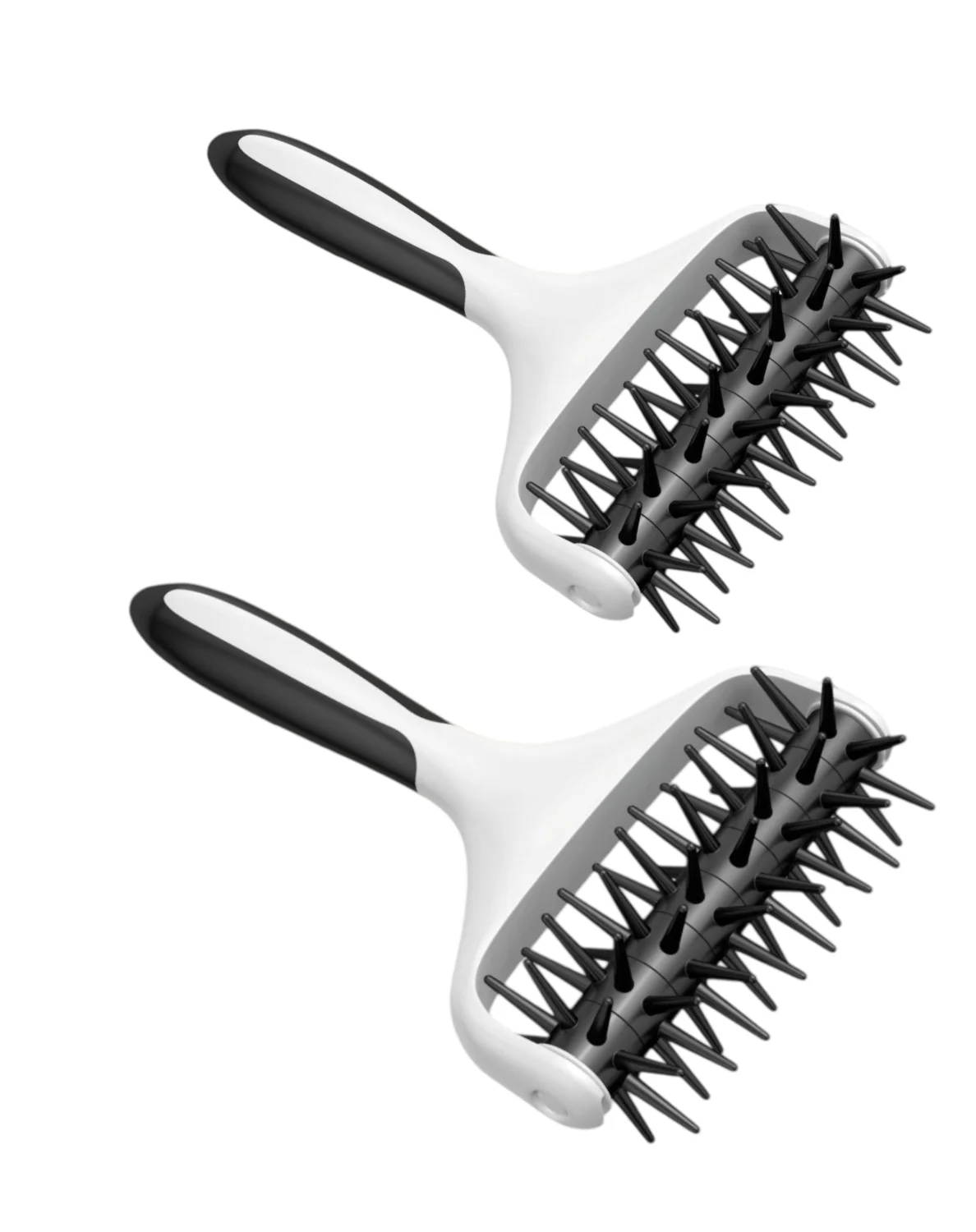 Pizza Dough Docker Pastry Roller with Spikes, 2 Pack Docking Tool for Home & Commercial Kitchen, Prevents Blistering, Black