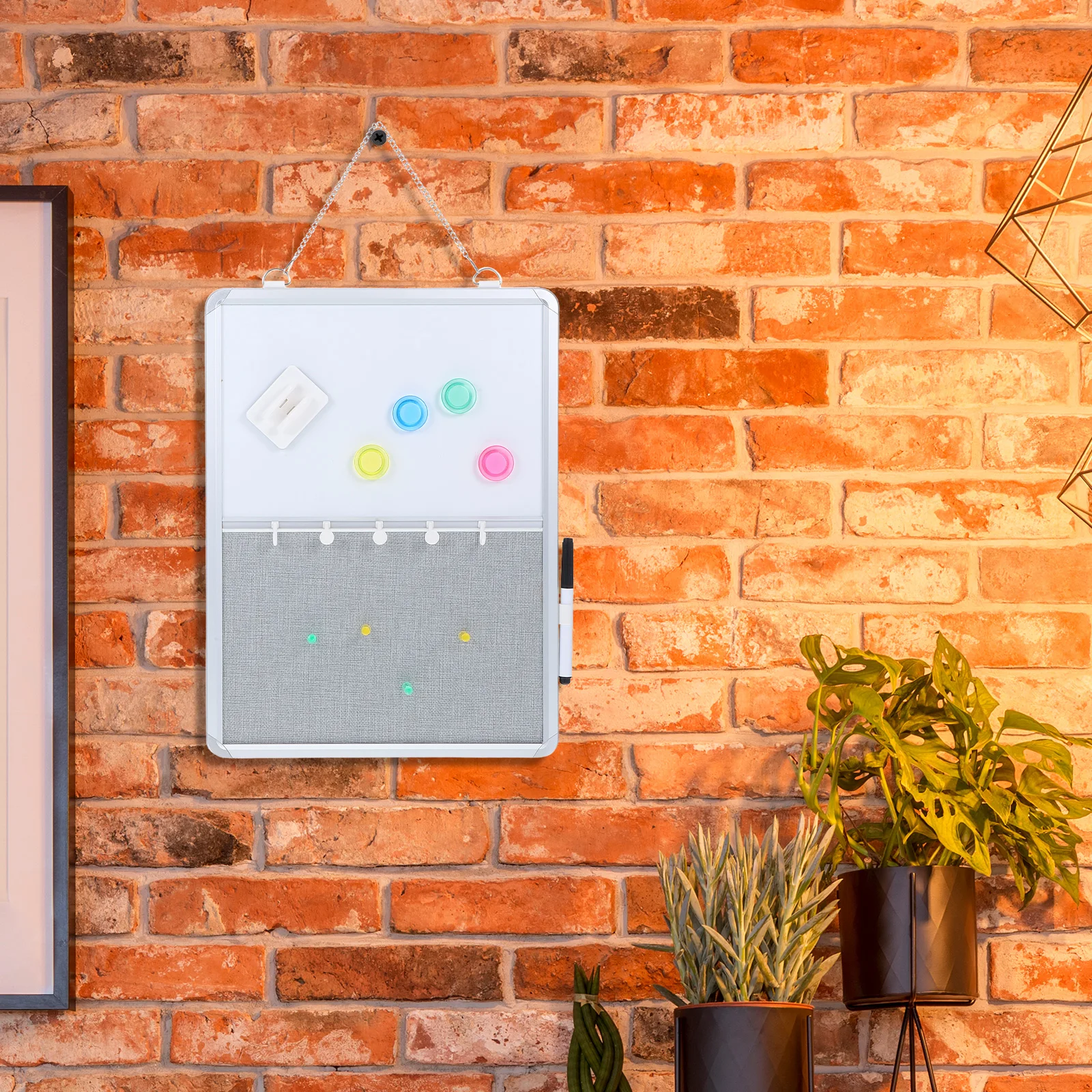 1 مجموعة السبورة نشرة مزيج الجافة محو ورأى لوحة إبرية الحائط للمنزل مكتب الفصول الدراسية إطار من الألومنيوم قابلة لإعادة الاستخدام