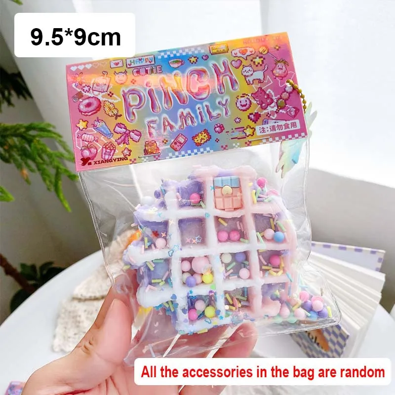 Suave púrpura patata dulce Taro pastel Mochi suave pegajoso calmante juguete de relajación apretar gofre juguete polvo pies regalos blandos