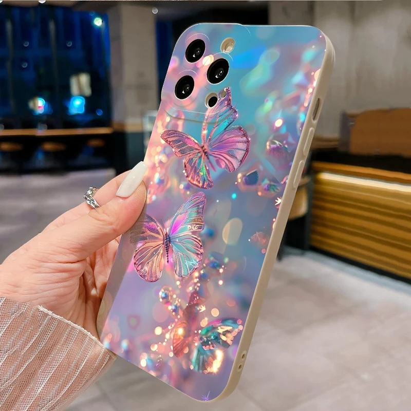 النفط اللوحة الوردي زهرة الورد جراب هاتف آيفون 17 الهواء 16 15 14 13 برو ماكس 12 11 XS X XR 7 8 زائد SE2 غطاء ناعم مقاوم للصدمات