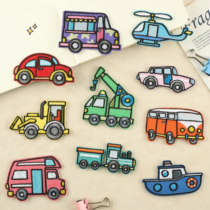 High Quality Fashion Embroidery Cartoon Car Clothing Accessories Self-adhesive Patches DIY Clothing Hats Bags Decorative Items