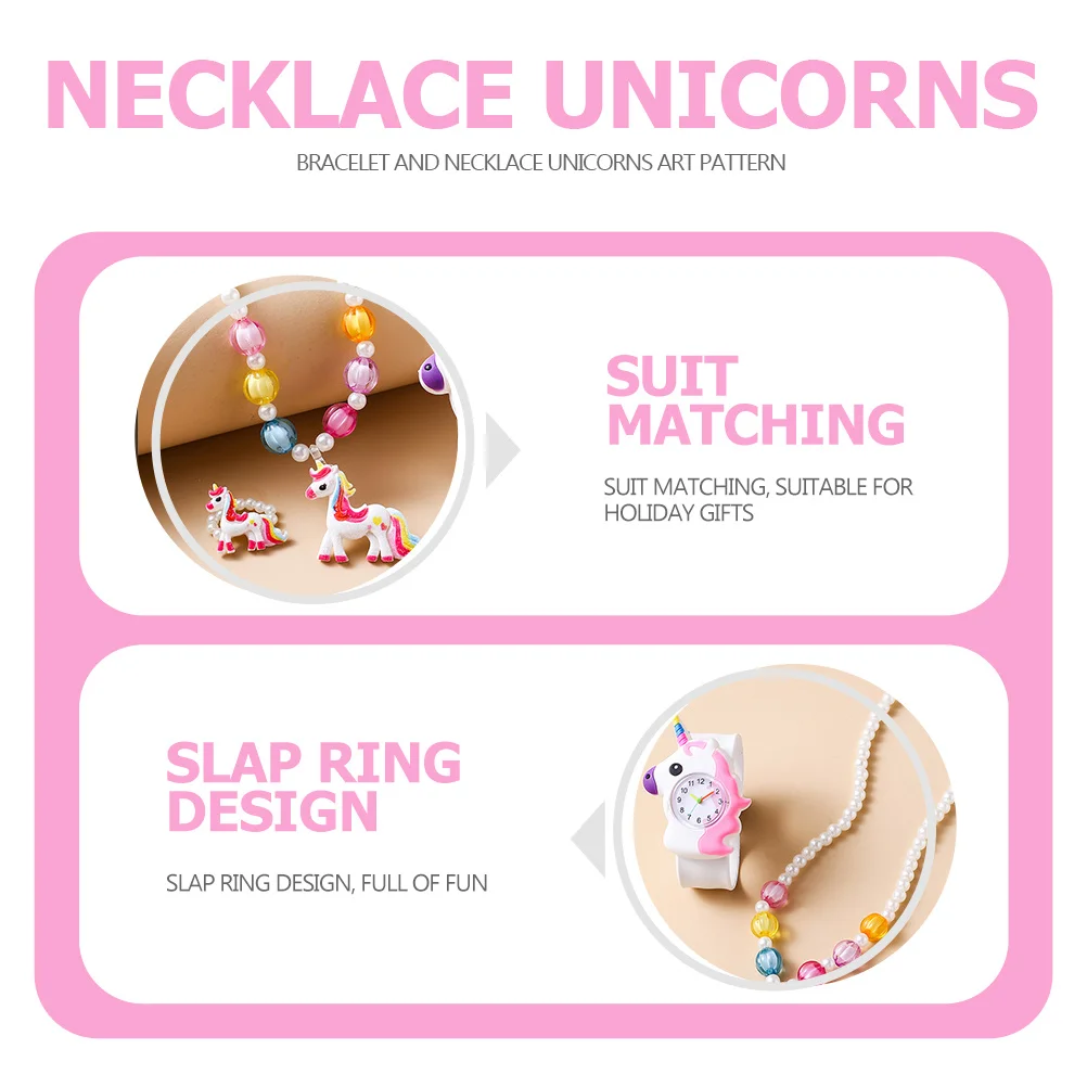 Unicorns Design Slap Watch Bracelet Necklace Girls Lovely Wristwatch Creative Fun Excellent Workmanship Unique Unicorns Dial