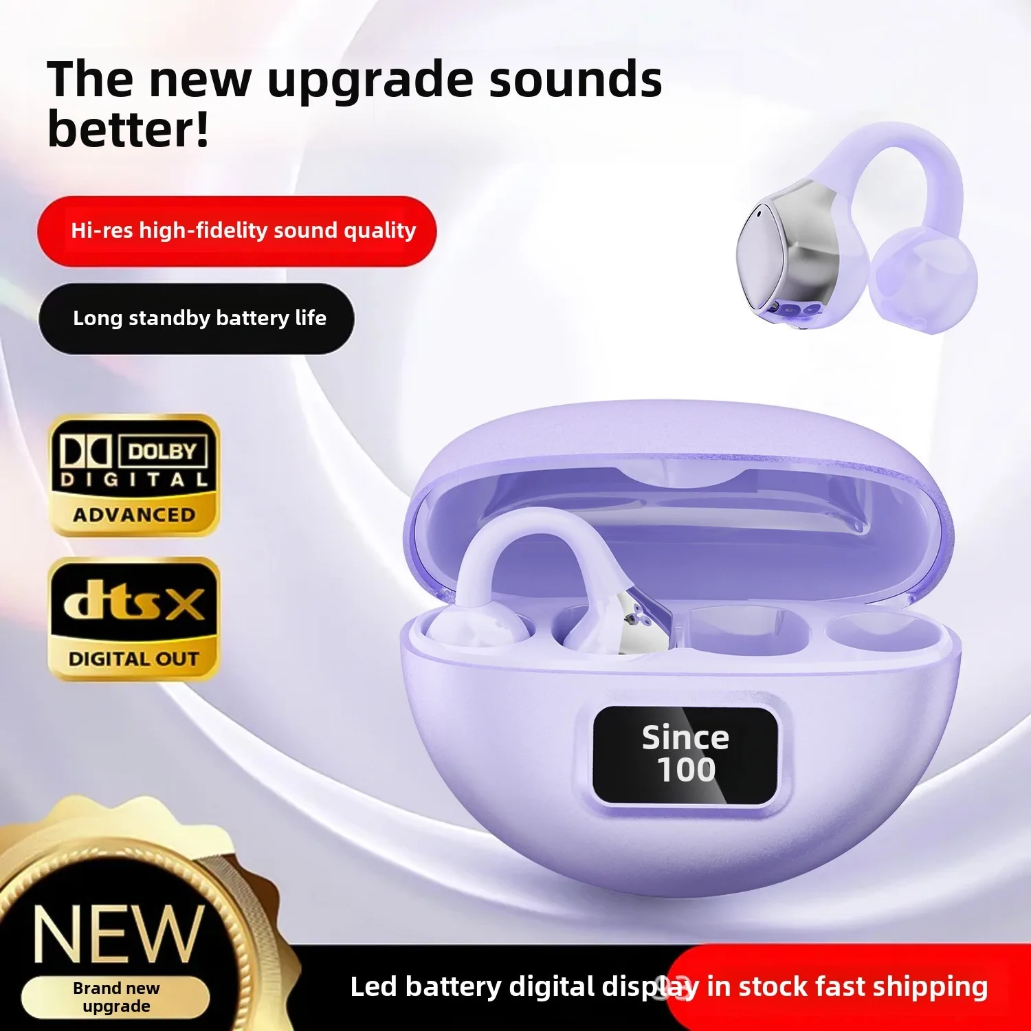 New open-ear ear clips 3D stereo bluetooth headset OWS sports wireless headset TWS earplugs sleep noise reduction music earrings