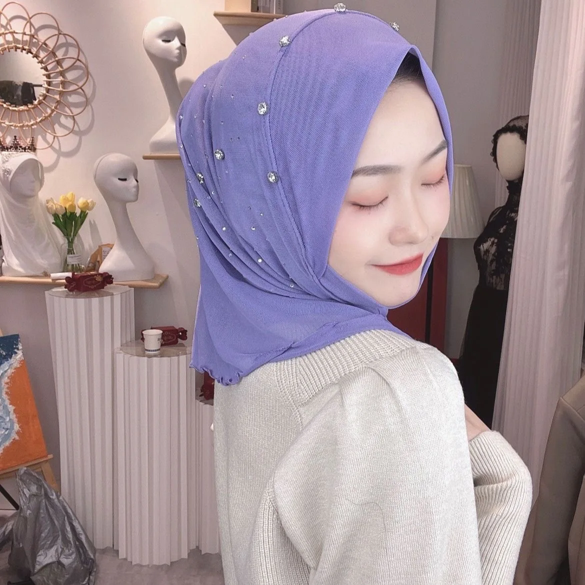 Arabian Cheap Shawls Easy To Wear Muslim Instant Casual Hijabs