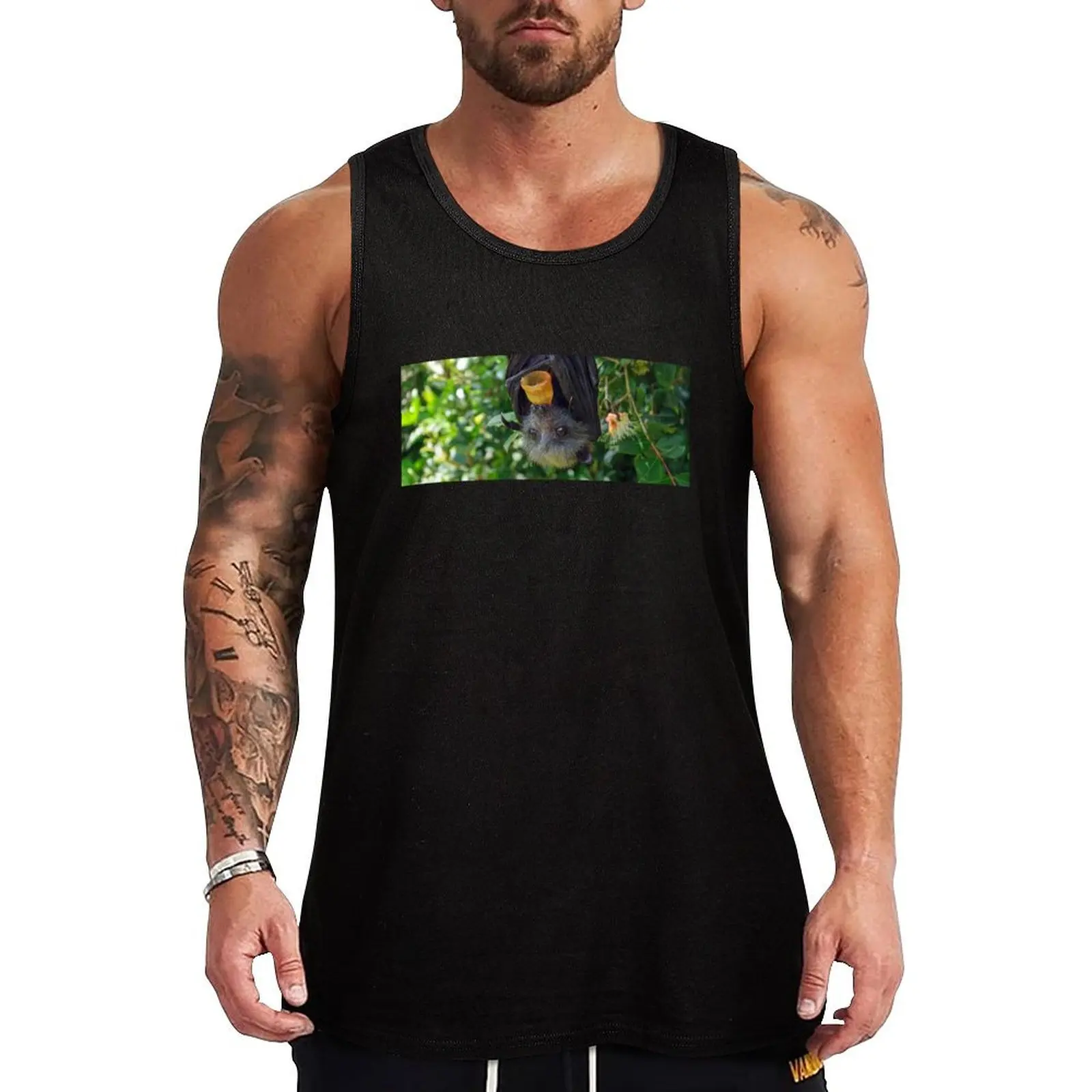 

Batzilla - Adorable Flying Fox Tank Top Urban Casual Tank Top Streetwear Sleeveless Shirt