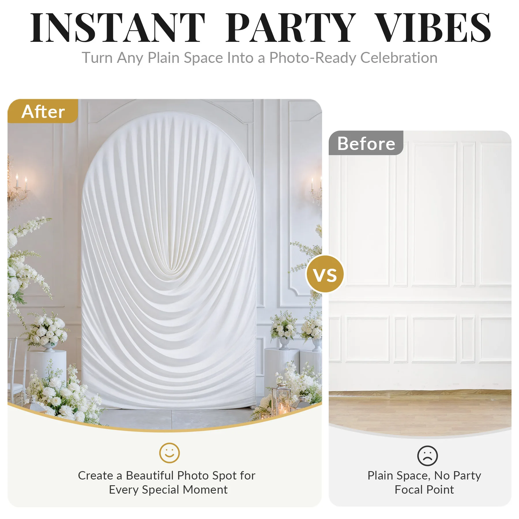 Draped Arch Covers, Wedding Arch Backdrop Cover Arch Covers Stretchy Backdrop for Birthday Graduation Bridal Shower Party Decor