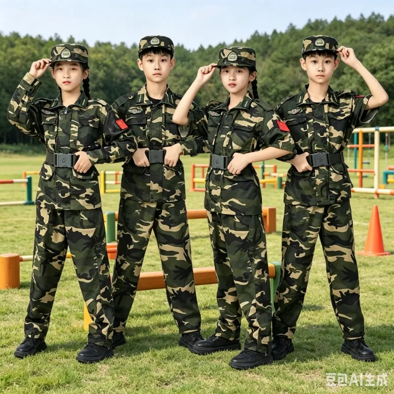 children's-outdoor-training-suit-boys-girls-spring-summer-camp-workout-clothes-kids-student-kindergarten-performance-uniform-set