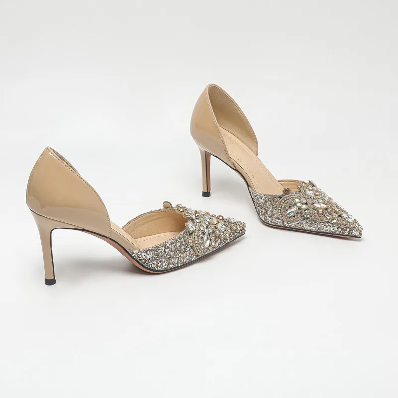 

Luxury Women's Shoes 2026 New Rhinestone High-heeled Sandals Fashion Wedding Banquet Shoes for Women High Heels Designer Shoes