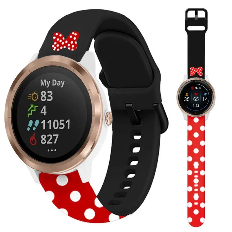 Correa estampada para reloj Garmin Vivoactive 3 y 4, pulsera de silicona de 20mm y 22mm, Venu 2, 2s, SQ Forerunner 645