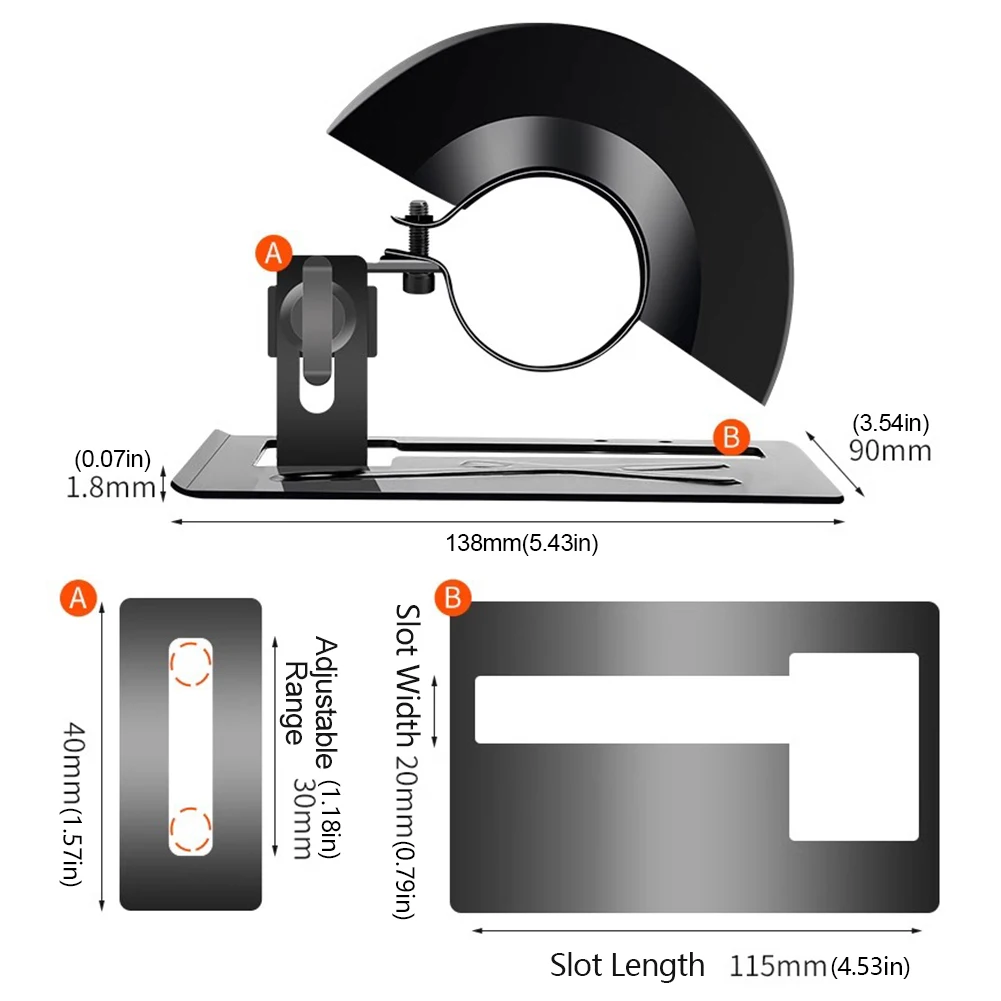 Soporte de amoladora angular de Metal ajustable, juego de cubierta protectora, Base de equilibrio, cubierta protectora para herramientas de carpintería DIY