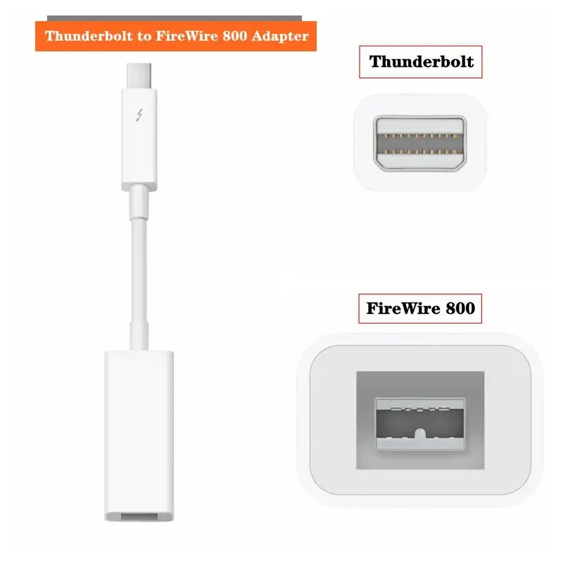 Apple Thunderbolt to FireWire 800 Adapter Thunderbolt To Fire 1394B  Suitable For Mac Computers Equipped With Thunderbolt Ports