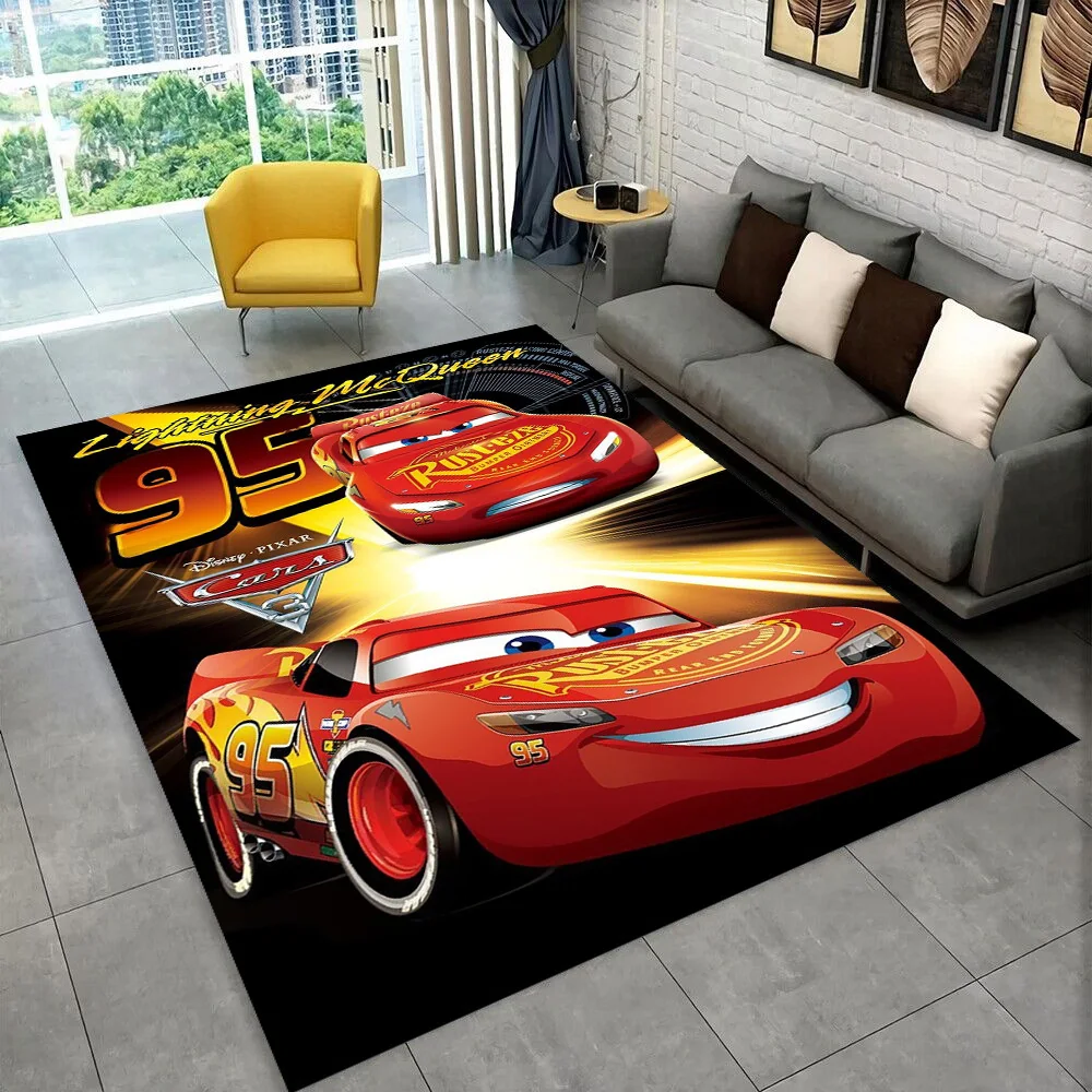 2025 New Cartoon Cars Lightning McQueen Gift Rug Carpet for Living Room Bedroom Decor,Floor Mat Non-slip for Sofa Doormat Kids