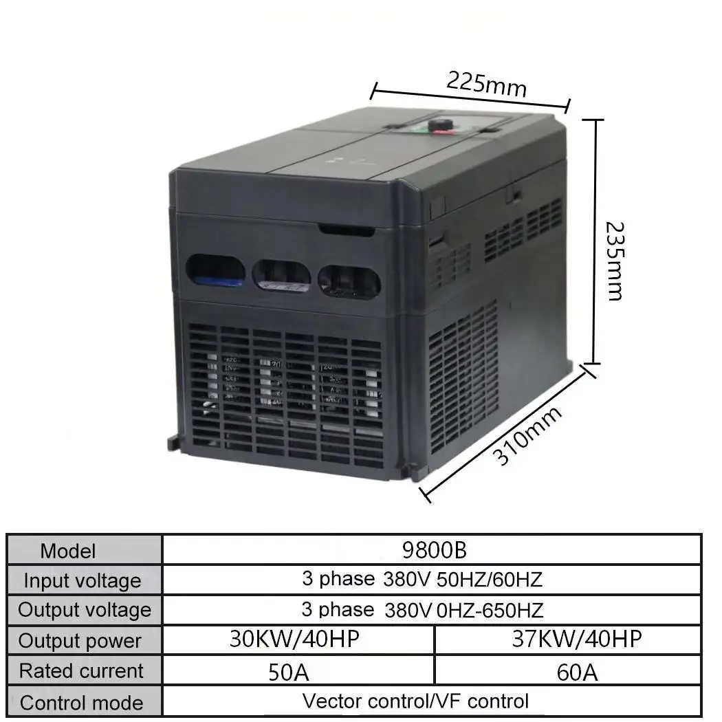 380V Three Phase VFD 11KW 5HP Vector Control Variable Frequency Inverter Industrial AC Drive Motor Speed Controller 50/60Hz