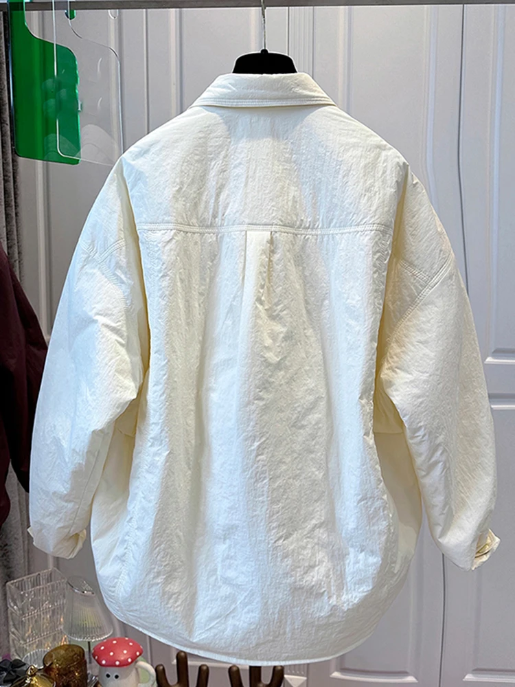 エレ 軽量コットンジャケット レディース カジュアル レイヤードウェア シエンデッドコットン イルト ルーズフィット 多用途 冬用アウター