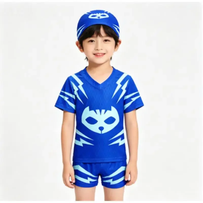 

Blue Red Green Costume Cartoon Pj Cosplay Costume with Mask Night Hero Halloween Birthday Party Dress Sets Christmas Costumes