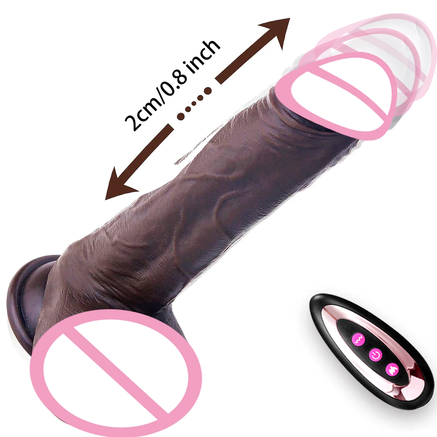 Empujando el pene grande 18 consolador realista vibrador juguetes sexuales para mujeres telescópico vibratorio calefacción vibradores masturbación