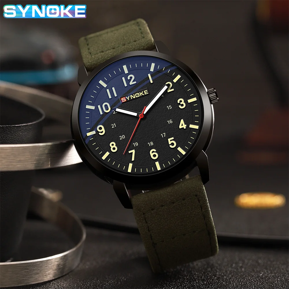 SYNOKE Men Quartz Watch New Style Fashion Sport Business Belt Retro Watch For Men Watch Student Wristwatch Sports Non Mechanical